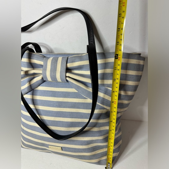 Kate Spade On Purpose Sailing Stripe Canvas Bow Tote - Picture 9 of 13